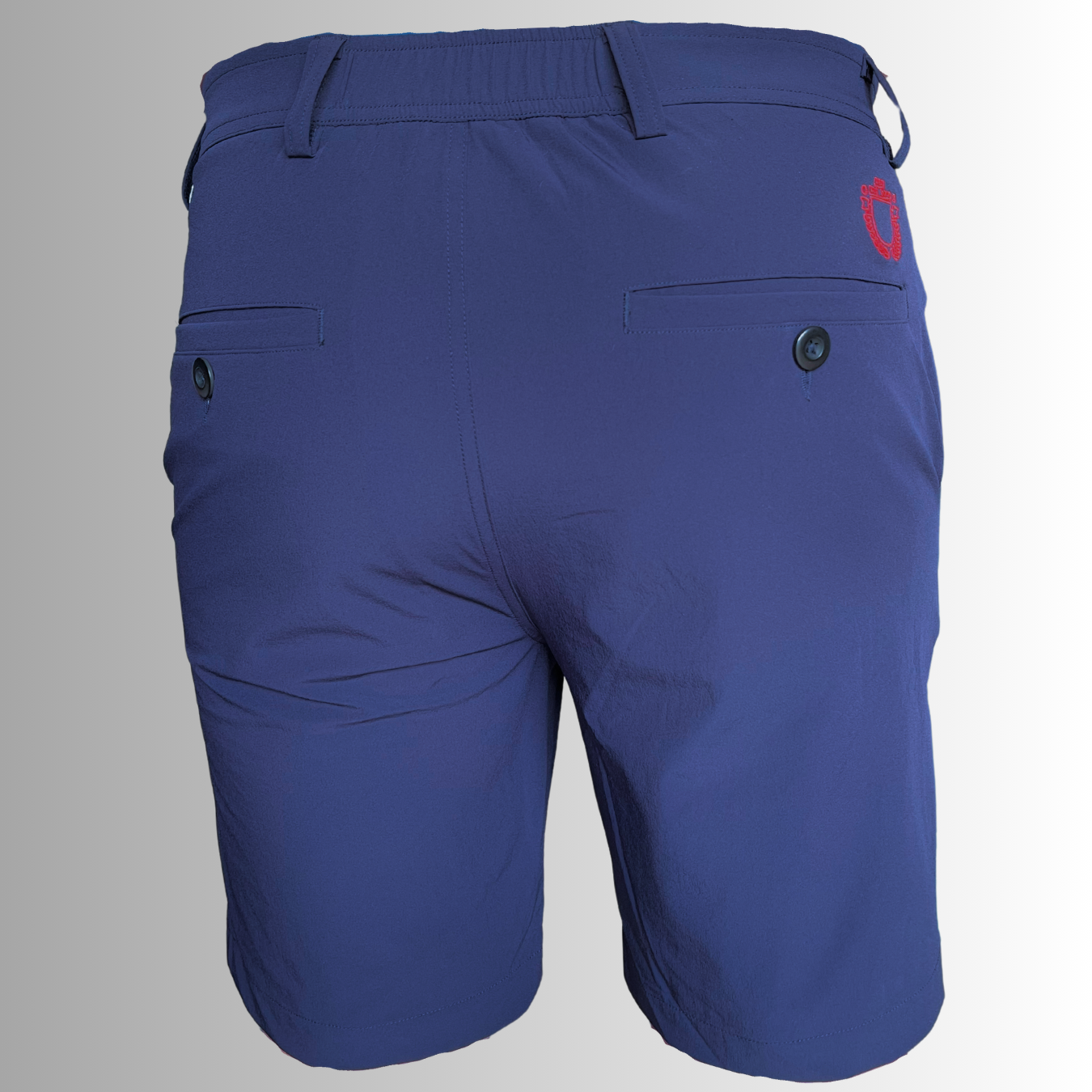 image showing the back of the ITR Tour Golf Shorts