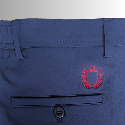 image showing the embroidered logo on the back of the ITR Tour Golf Shorts